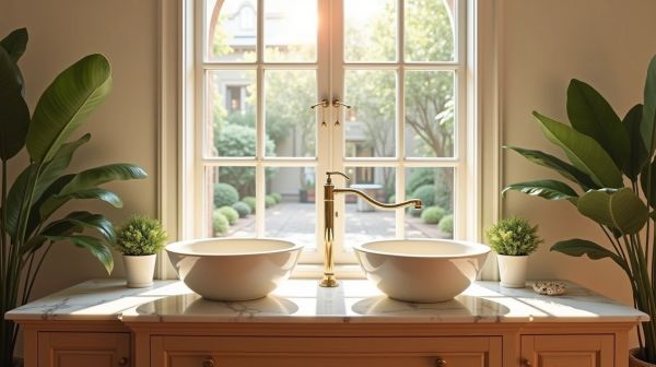 Fenêtre sur l'élégance : le meuble de salle de bain double vasque idéal